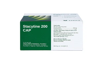 Stacytine Acetylcystein 200mg hộp 10 vỉ x 10 viên nang Stella