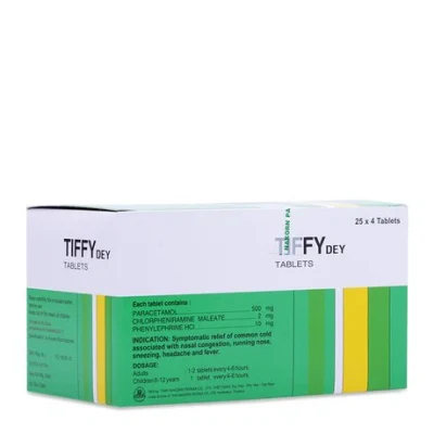 Tiffy dey hộp 25 vỉ x 4 viên nén Thái Lan