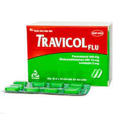 Travicol Flu 500mg hộp 10 vỉ x 10 viên nén dài TVPharm