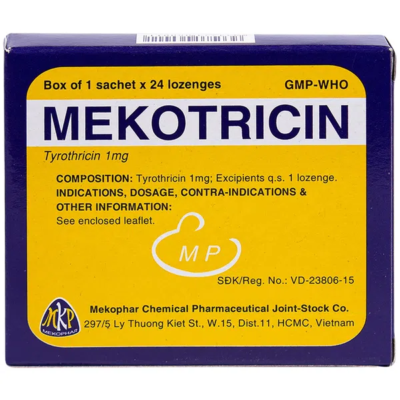 Mekotricin hộp x 24 viên ngậm Mekophar