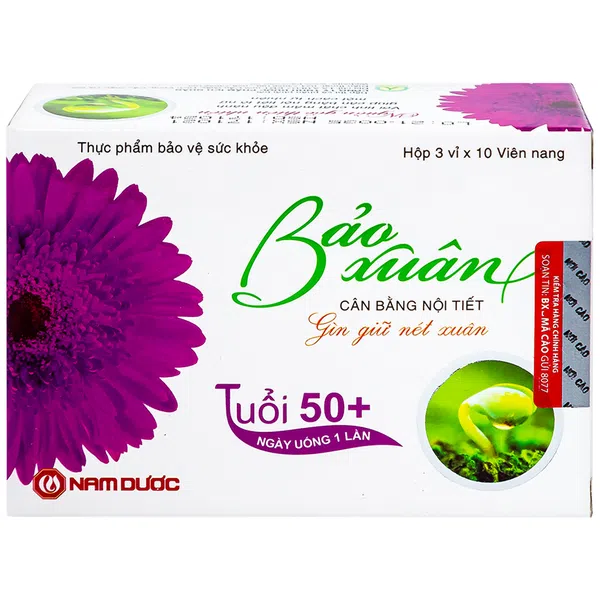 Bảo xuân 50+ tím hộp 3 vỉ x 10 viên nang