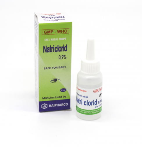 Natri Clorid 0,9% nhỏ mắt mũi cọc 10 lọ x 8ml Hải Phòng