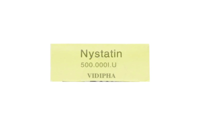 Nystatin 500000IU hộp 2 vỉ x 8 viên nén bao đường Vidipha