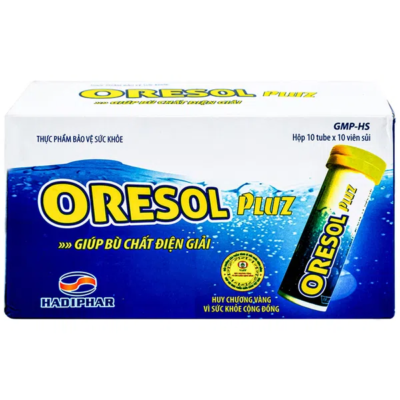 Oresol Pluz hộp 10 tuýp x 10 viên sủi Hà Tĩnh