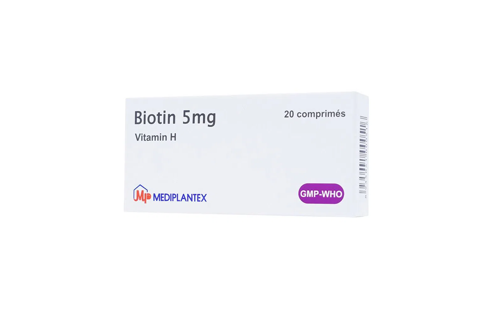 Biotin Vitamin H 5mg hộp 2 vỉ x 10 viên nén Mediplantex