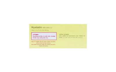 Nystatin 500000IU hộp 2 vỉ x 8 viên nén bao đường Vidipha