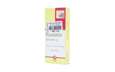 Nystatin 500000IU hộp 2 vỉ x 8 viên nén bao đường Vidipha