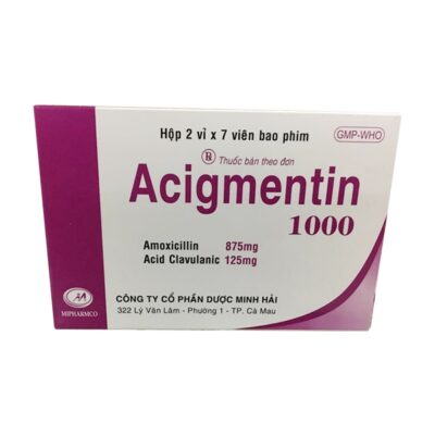 Acigmentin 1g hộp 2 vỉ x 7 viên nang Minh Hải