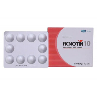 Acnotin Isotretinoin 10mg hộp 3 vỉ x 10 viên nang mềm Mega