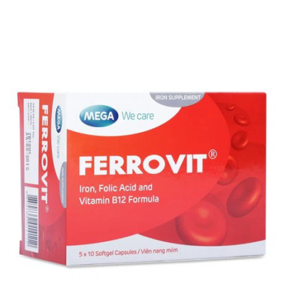 Ferrovit hộp 5 vỉ x 10 viên nang mềm Mega Thái Lan