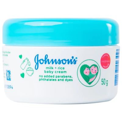 Kem dưỡng da chứa sữa và gạo Johnson Baby hộp 50g