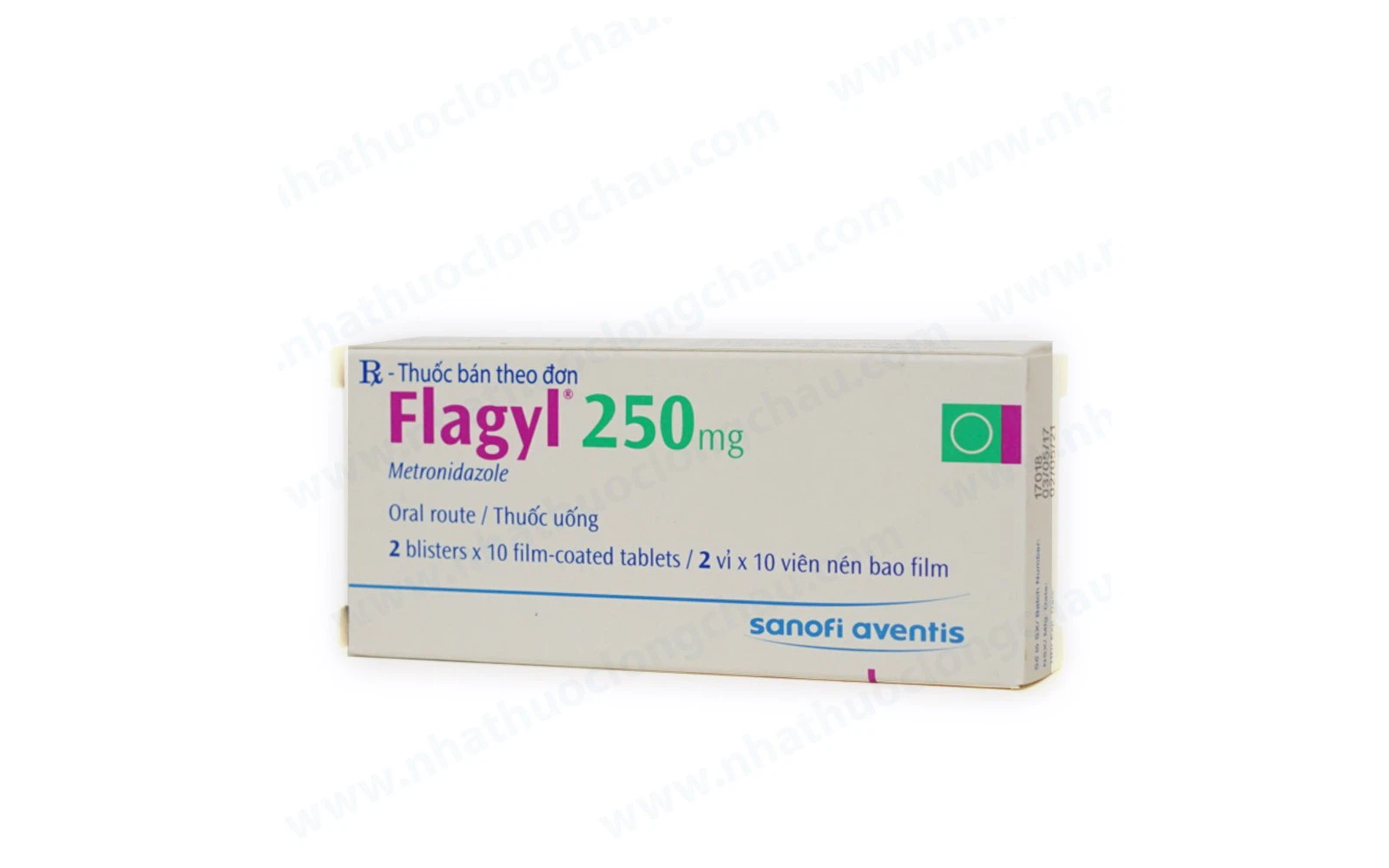 Flagyl Metronidazole 250mg hộp 2 vỉ x 10 viên nén Sanofi - timthuocnhanh.vn