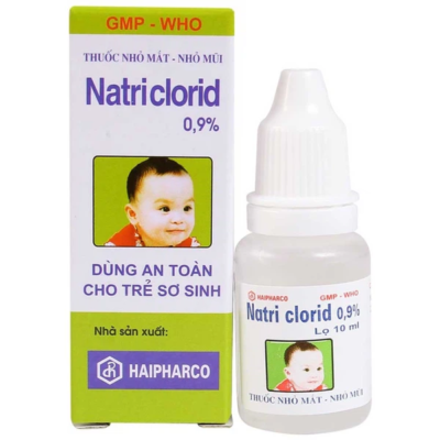 Natri Clorid 0.9% nhỏ mắt mũi cọc 10 lọ x 10ml Hải Phòng