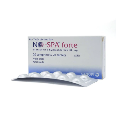 Nospa forte Drotaverine 80mg hộp 2 vỉ x 10 viên nén Sanofi