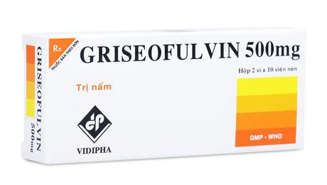 Griseofulvin 500mg Hộp 2 vỉ x 10 viên nén Vidipha