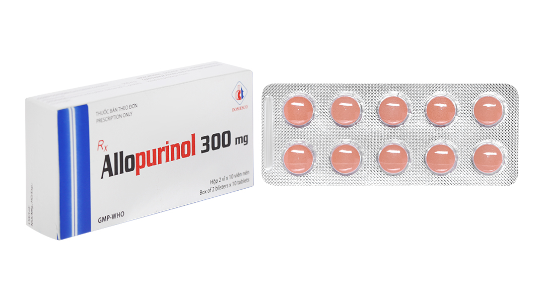 Allopurinol 300mg hộp 2 vỉ x 10 viên nén Domesco