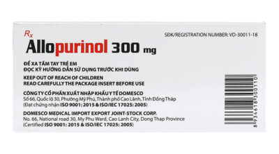 Allopurinol 300mg hộp 2 vỉ x 10 viên nén Domesco