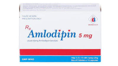 Amlodipin 5mg Domesco Hộp 3 vỉ x 10 viên