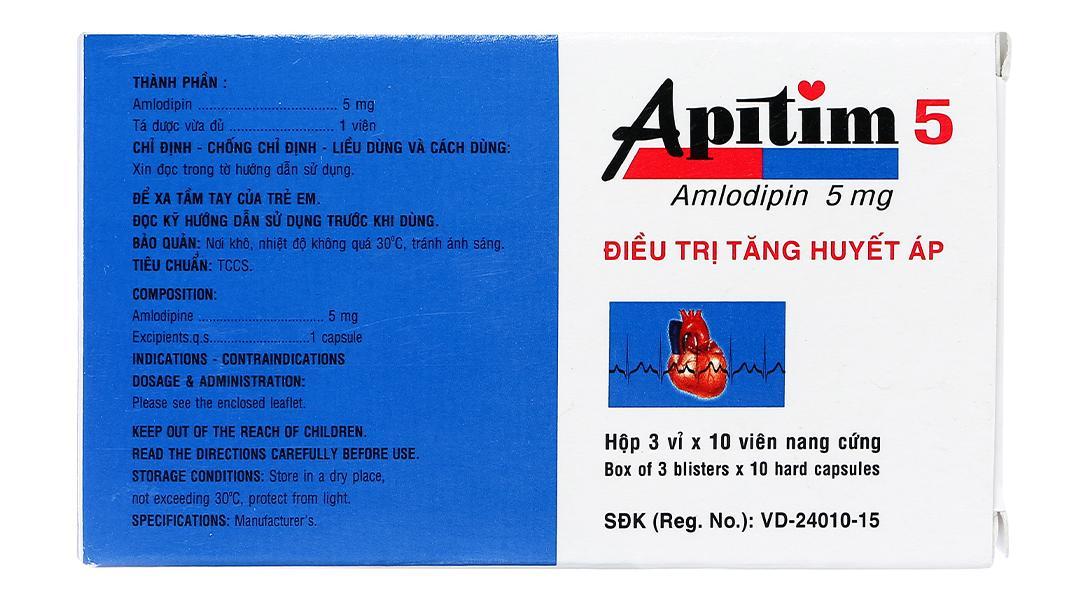 Apitim 5 DHG Hộp 3 vỉ x 10 viên nang cứng