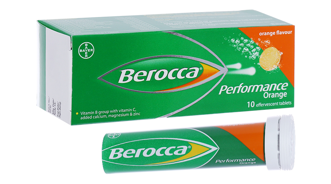 Berocca viên sủi vị Cam tuýp 10 viên Bayer