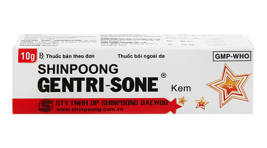 Gentrisone tuýp 10g Shinpoong