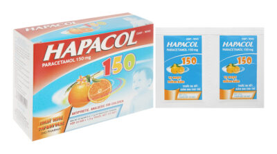 Hapacol Paracetamol 150mg hộp 24 gói x 1.5g Hậu Giang