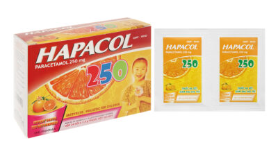 Hapacol 250 DHG Hộp 24 Gói x 1,5g thuốc bột sủi