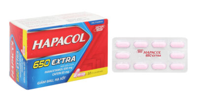 Hapacol 650mg Extra hộp 10 vỉ x 10 viên nén Hậu Giang