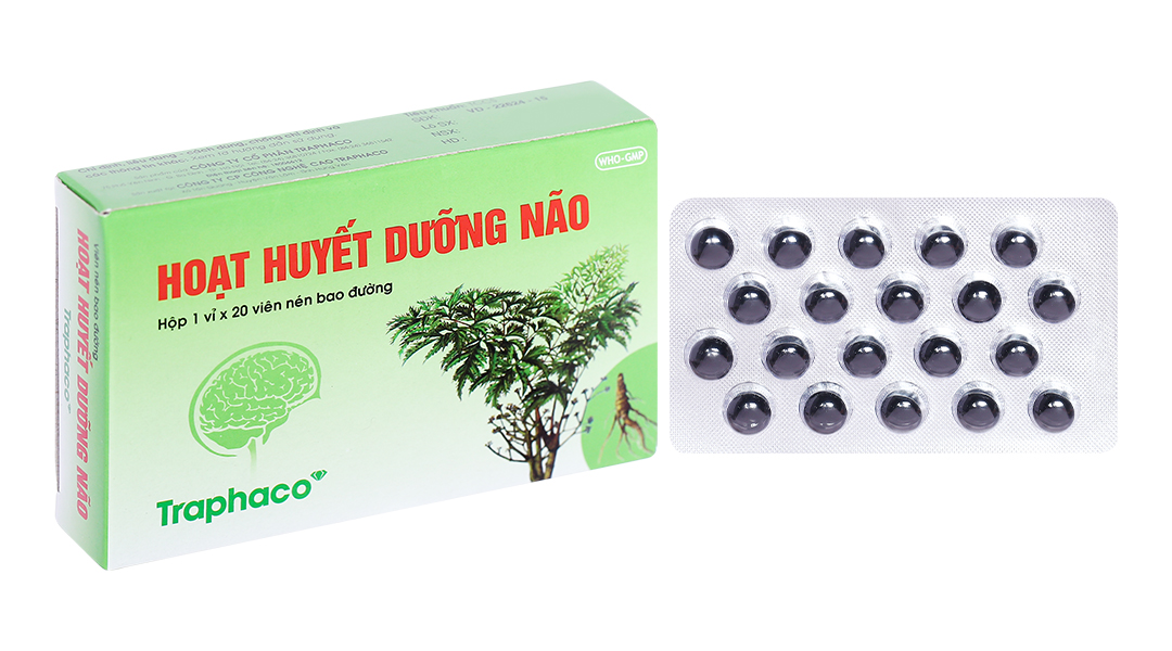 Hoạt Huyết Dưỡng Não Traphaco 5 vỉ x 20 viên bao đường