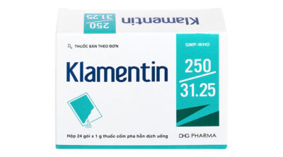 Klamentin 250/31.25 hộp 24 gói x 1g Hậu Giang