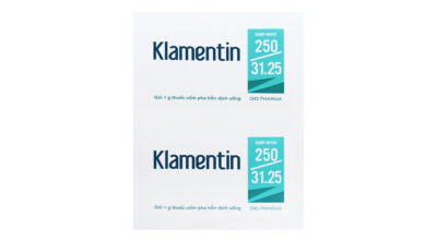 Klamentin 250/31.25 hộp 24 gói x 1g Hậu Giang