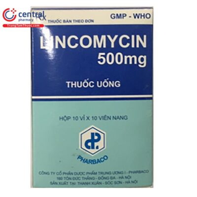 Lincomycin 500mg TW1 Pharbaco hộp 10 vỉ x 10 viên (Kiện 72 hộp)