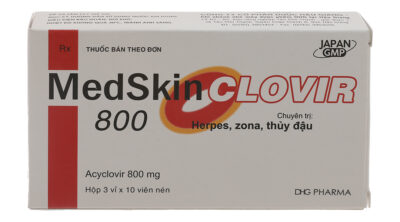 Medskin Acyclovir 800mg hộp 3 vỉ x 10 viên nén Hậu Giang