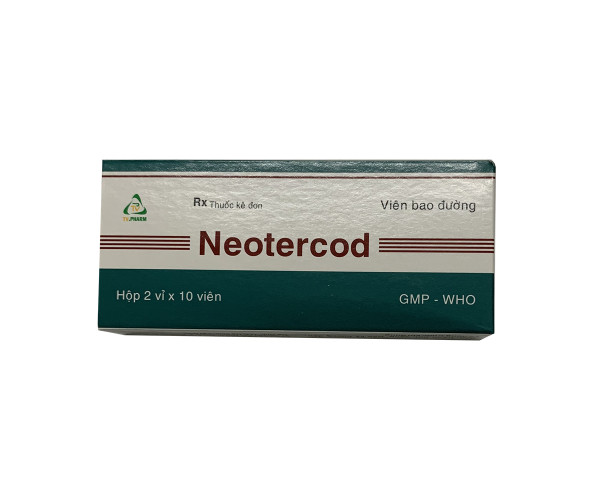 Neotercod TV.pharm Hộp 2 vỉ x 10 viên bao đường