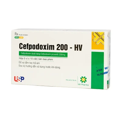 Cefpodoxim HV 200mg hộp 3 vỉ x 10 viên nén USP