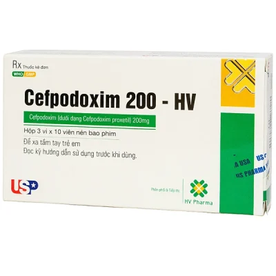 Cefpodoxim HV 200mg hộp 3 vỉ x 10 viên nén USP