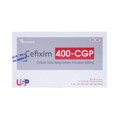 Cefixim 400-CGP USP hộp 1 vỉ x 10 viên nén bao phim