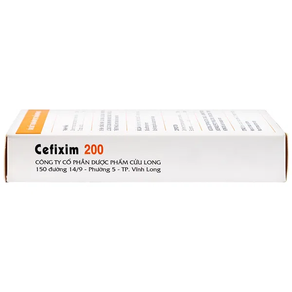 Cefixim 200 Cửu Long hộp 2 vỉ x 10 viên