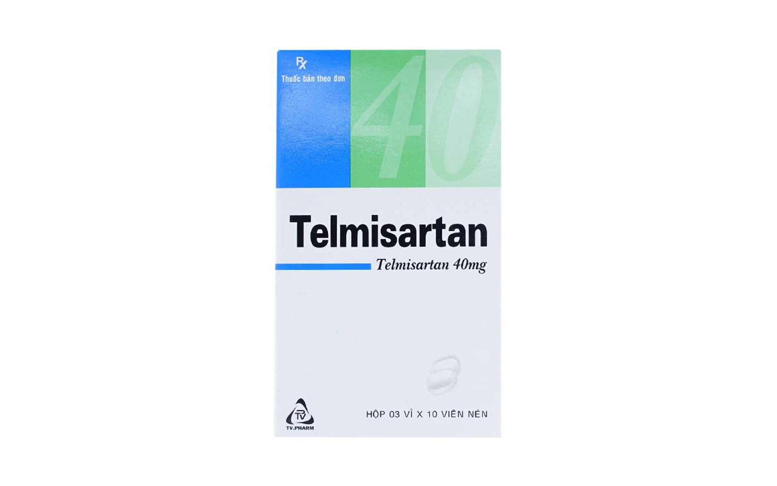 Telmisartan TV.Pharm 40mg thuốc điệu trị tăng huyết áp hộp 3 vỉ x 10 viên