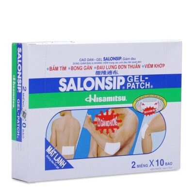 Cao dán giảm đau Salonsip Gel Patch hộp 10 bịch x 2 miếng