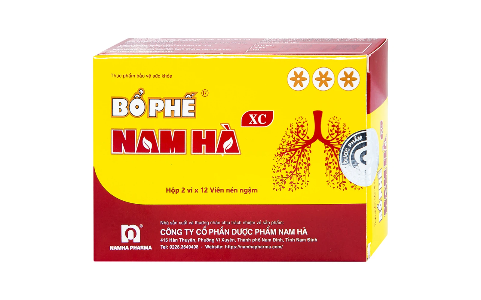 Viên ngậm bổ phế Nam Hà xạ can Hộp 2 vỉ x 12 viên ngậm