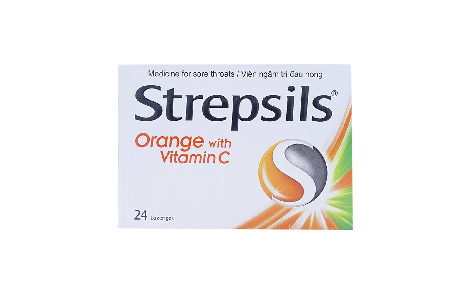 Strepsils Orange hộp 2 vỉ x 12 viên ngậm Reckitt Benckiser