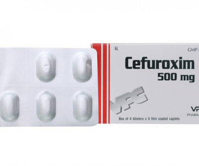 Cefuroxim 500 Cửu Long Hộp 1 vỉ x 10 viên nén bao phim