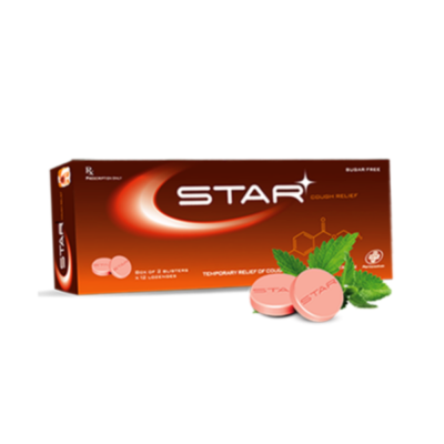 Star Cough Relief không đường hộp 2 vỉ x 12 viên ngậm cam OPV