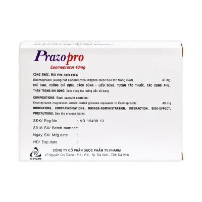 Prazopro 40Mg Tv.Pharm Hộp 2 vỉ x 7 viên