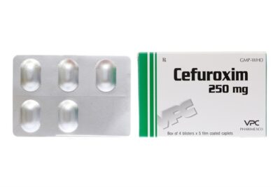 Cefuroxim 250 Cửu Long Hộp 1 vỉ x 10 viên nén dài bao phim