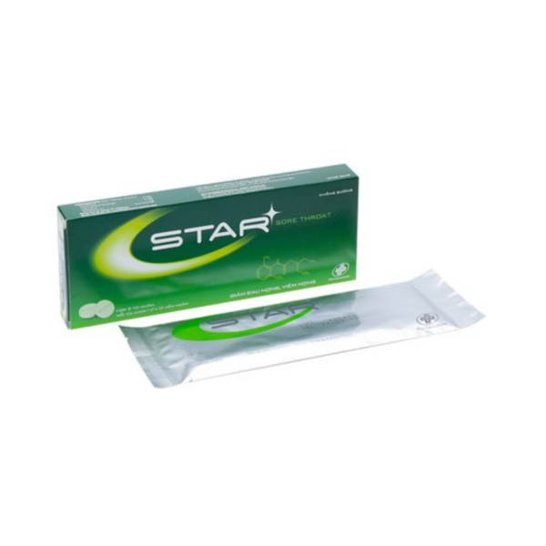 Star Sore Throat không đường hộp 2 vỉ x 12 viên ngậm xanh lá OPV