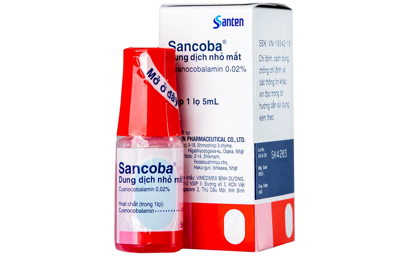 Sancoba nhỏ mắt lọ 5ml Santen Nhật Bản