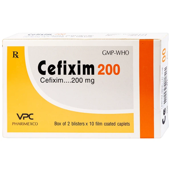 Cefixim 200 Cửu Long hộp 2 vỉ x 10 viên