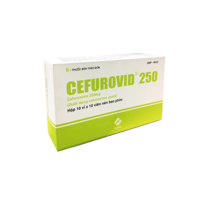 Cefurovid 250mg Hộp 10 vỉ x 10 viên nén bao phim Vidipha